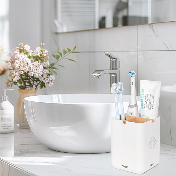 Toothbrush Holders for Bathroom Countertop, Detachable Electric Toothbrush