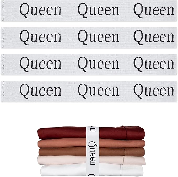 4PCS Bed Sheet Organizer Bands, Storage Labels and Sheet Keepers