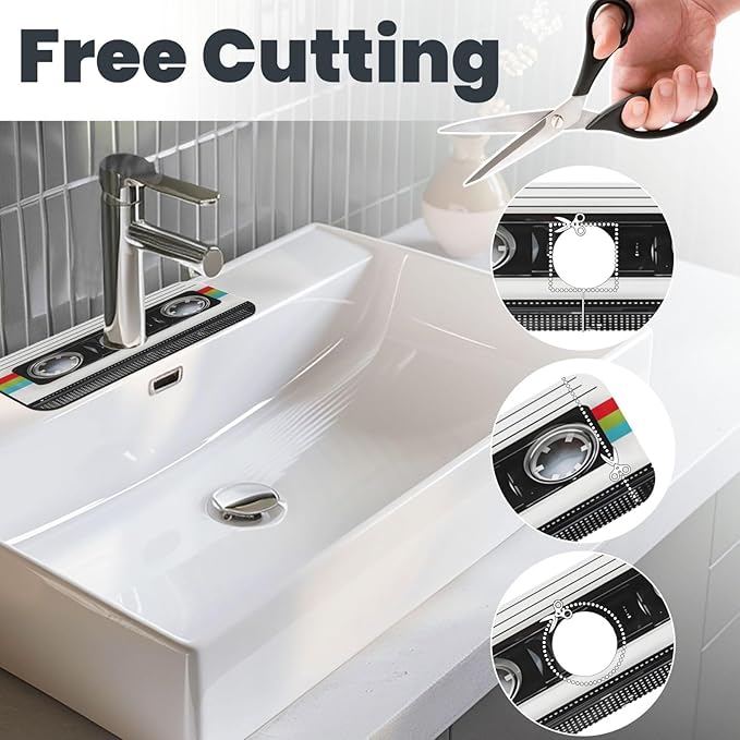 Scratch Back Retro Cassette Kitchen sink faucet pad, strong water absorption