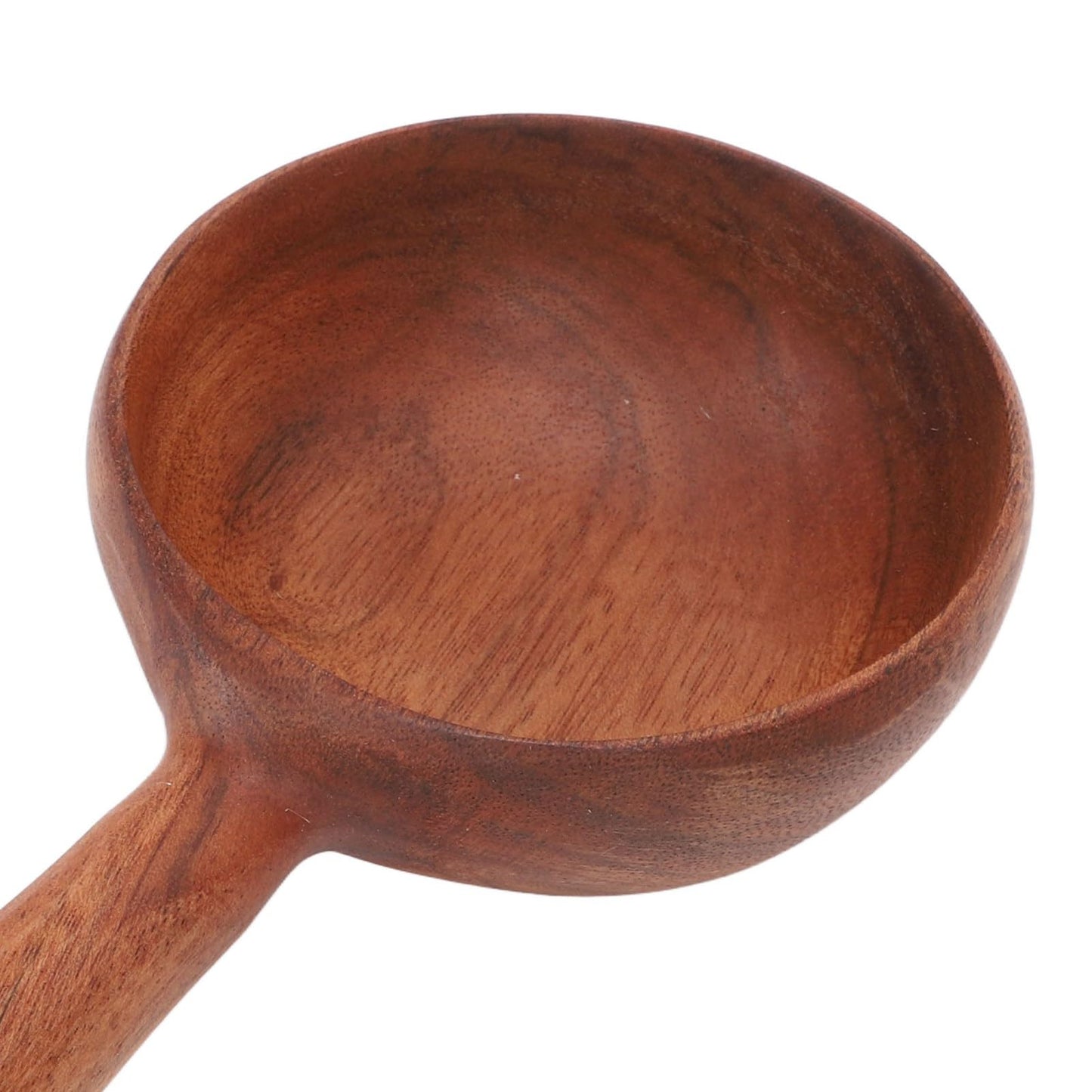 Wooden Scoop for Kitchen, 4.3 Inch Large Wooden Serving Spoon for Flour Sugar Coffee Beans, Long Handle Deep Jar Scoop for Canisters Bath Salt Pet Food, Multipurpose Solid Wood Rice Soup Ladle