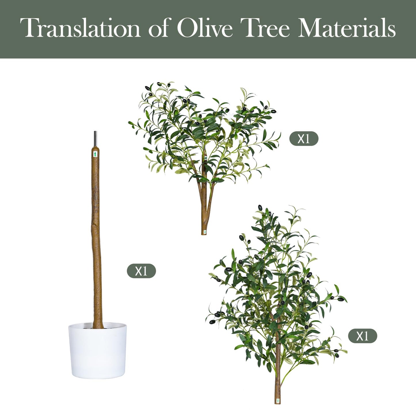Sillaff Olive Tree 6FT Fake Tree Faux Plants Indoor with Pot Artificial Tree Nearly Natural Olive Branches and Fruits for Living Room Home Office Decorations
