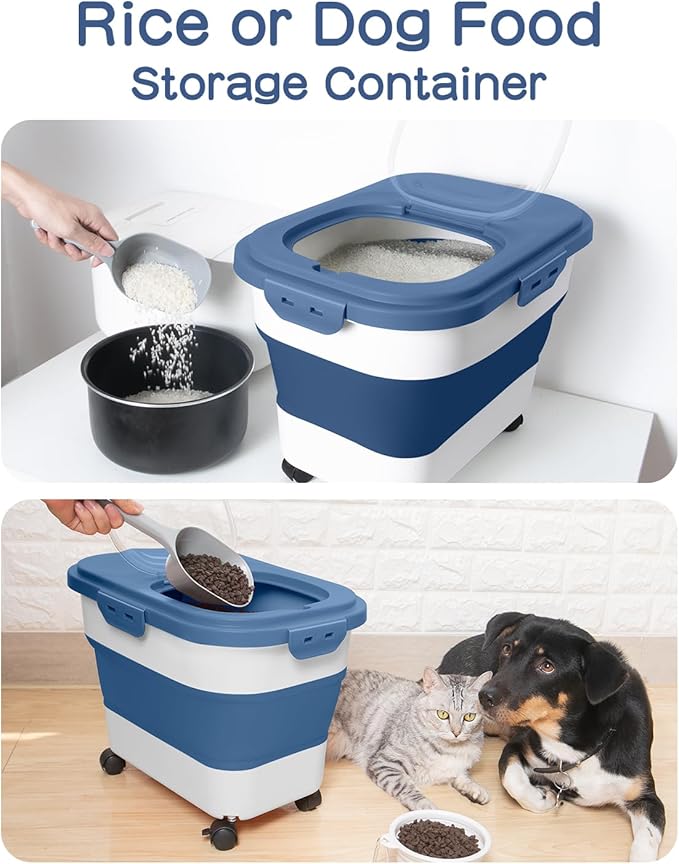 20-30 Lbs Rice Storage Container, Collapsible Food Storage Containers