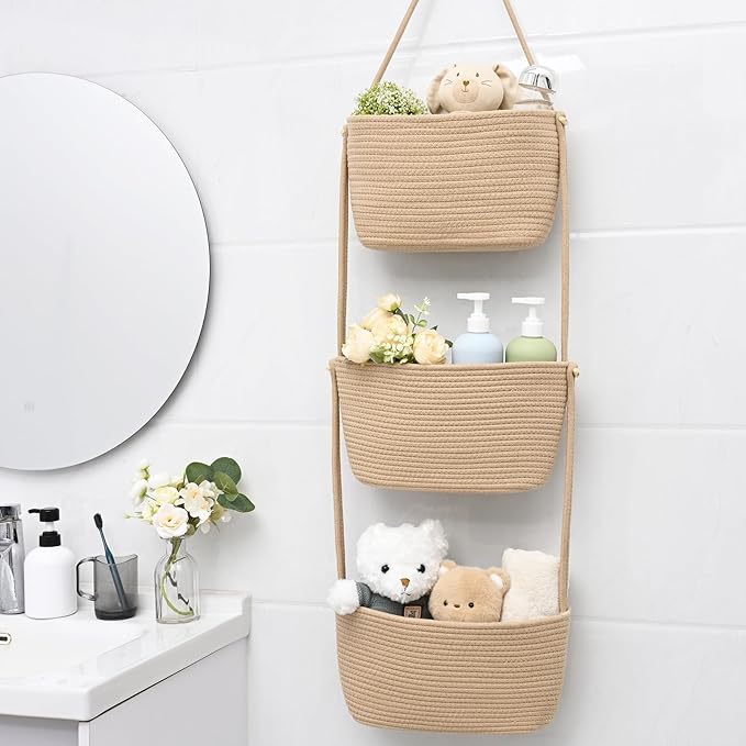 Hanging Basket, 3-Tier Wall Baskets, Over the Door Organizer