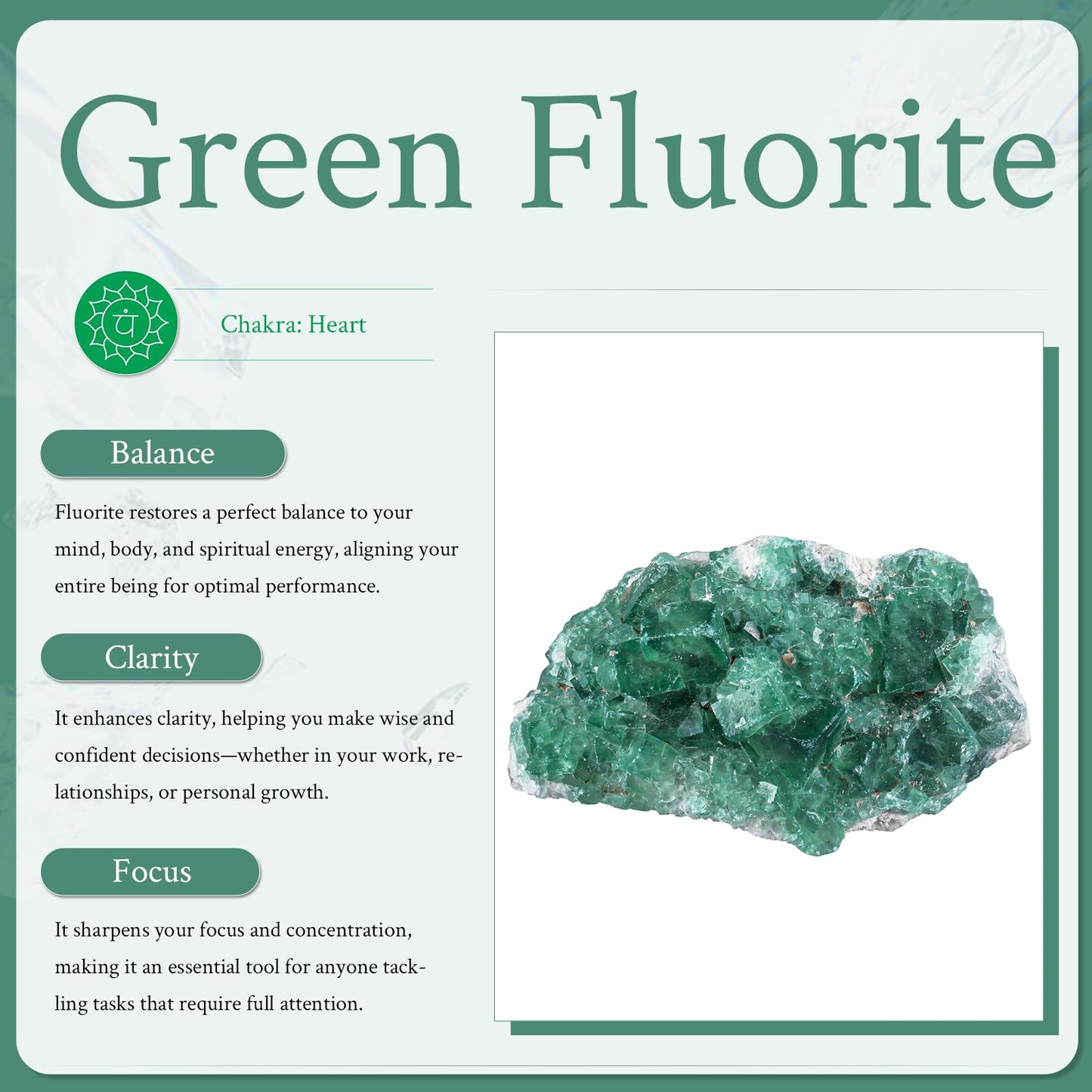 Sportmusies Natural Green Fluorite Crystal Cluster Mineral Specimen Decoration for Home Office, Raw Stone for Healing Meditation Yoga, 1.97-6.3 inches
