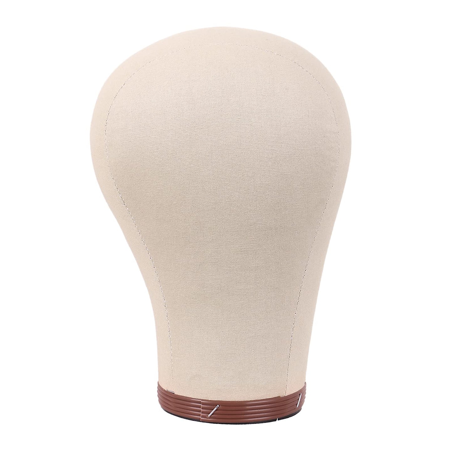 MapofBeauty Wig Head Cork Canvas Block Head for Making Wigs Mannequin Head With Stand Head Pins (22 inch, Brown/Beige)