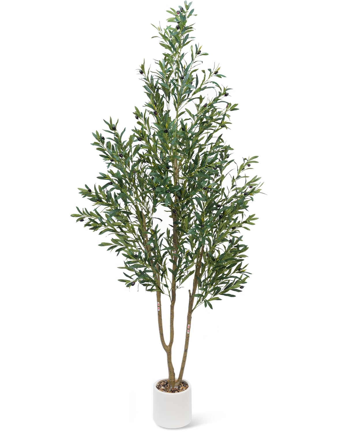Sillaff Olive Tree 7FT Fake Tree Faux Plants Indoor with Pot Artificial Tree Nearly Natural Olive Branches and Fruits for Living Room Home Office Decorations