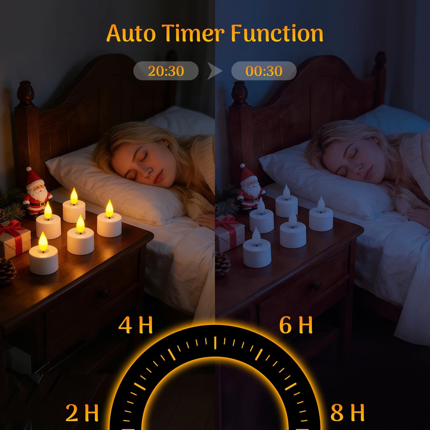 Lacasa Rechargeable LED Tea Lights, 12 Pack Flameless Candles with Remote Control Timer & Charging Base, Battery Operated Flickering Votive Candles for Wedding, Halloween, Christmas, Home Decor