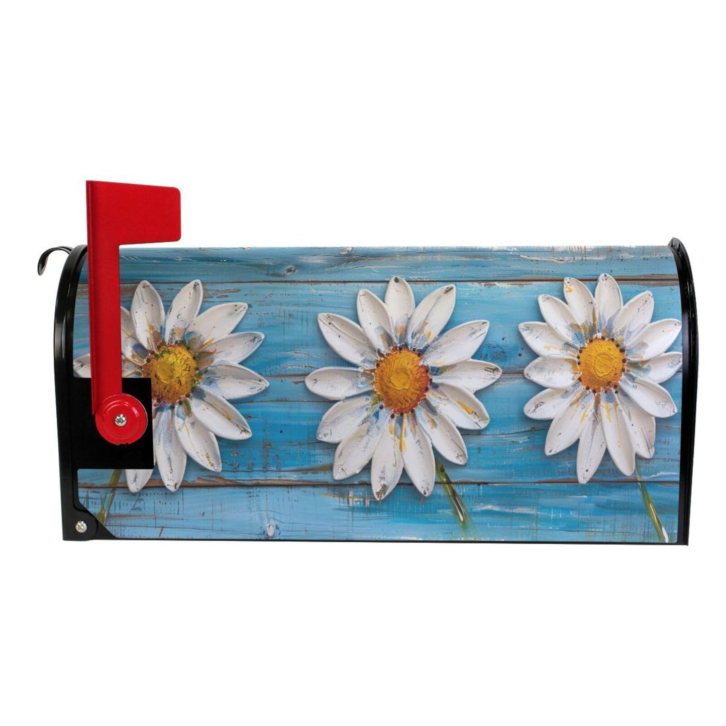 ALAZA Daisy Flowers on Wooden Magnetic Mailbox Cover MailWraps Garden Yard Home Decor for Outside Standard Size-18"x 20.8"…