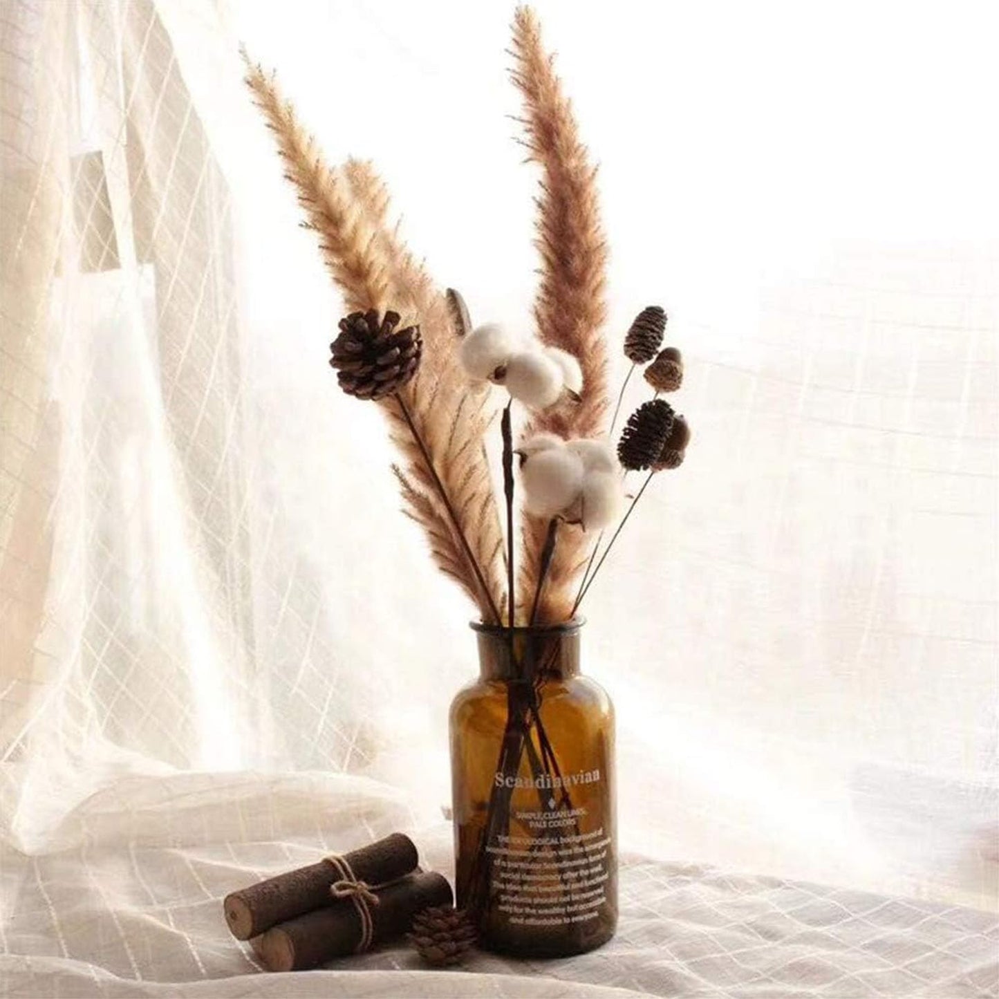JOHOUSE 18PCS Hanging Natural Pine Cones (1.5"–2.5"), Rustic Pinecones with Strings for Fall Garland, Christmas Tree Ornaments, Wreath Making, Vase/Bowl Filler Winter Decor