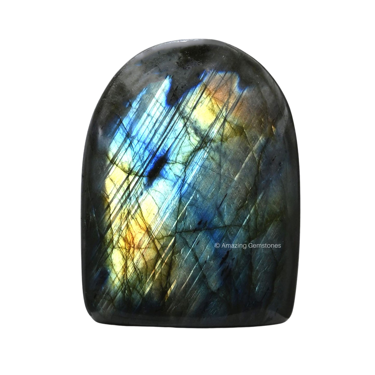 Amazing Gemstone Large Labradorite Crystal Standing Palm Stone - Labradorite Palm Stones and Crystals, A++ Grade Gemstones and Crystals - Healing Crystals and Healing Stones Office Home Decor Gifts