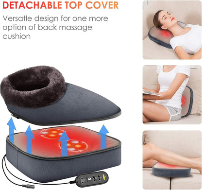 COMFIER Shiatsu Foot Massager with Heat- Kneading Back Massager with Heating Pad, Heated Foot Warmer, Electric Feet Massager Machine for Plantar Fasciitis,Neuropathy, Stress Relief