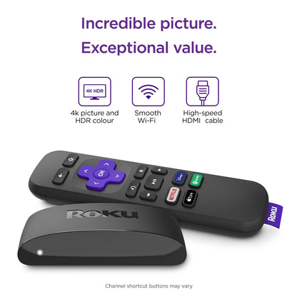 Roku Express 4K | HD/4K/HDR Streaming Media Player, Black