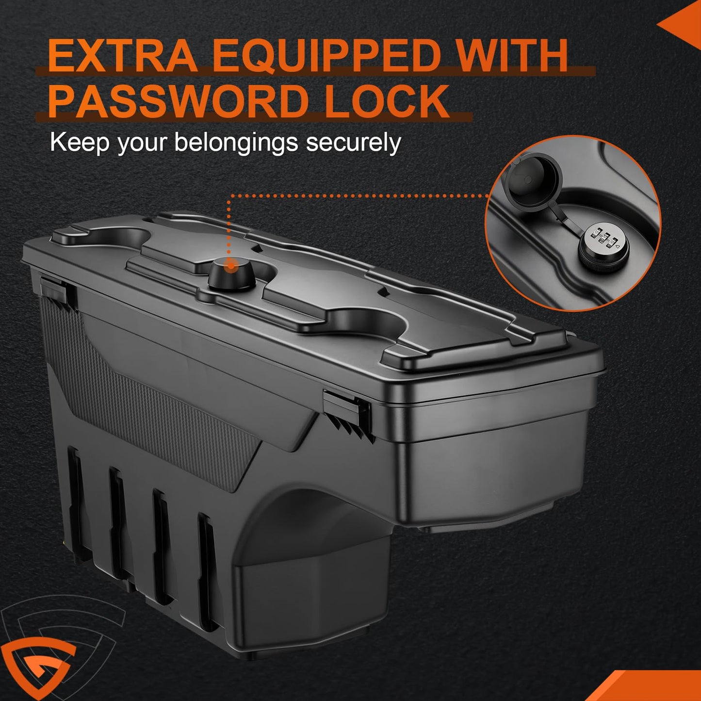 GEARLAST Truck Bed Storage Box Fit for Dodge Ram 1500 2019-2025 Drive Side, Left Toolboxs SwingCase