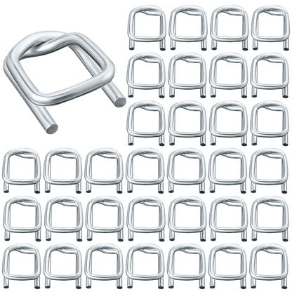 Otoolling 200 Pack Galvanized Cord Strapping Buckles 1/2", Metal Wire Buckles with Galvanized Coating for Woven Cord Strapping, Reusable Strap Buckle