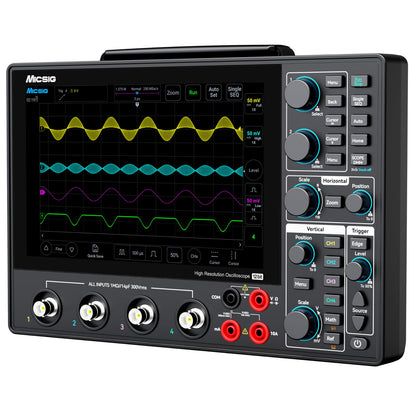 SainSmart Micsig 12-bit High Resolution Tablet Oscilloscope MHO1, 100MHz Bandwidth, ≤3.5ns Rise Time, 4 Channels, Integrated 4 5/6 Digit Multimeter, 1GSa/s, 8” HD Touch Screen & 16000mAh Battery