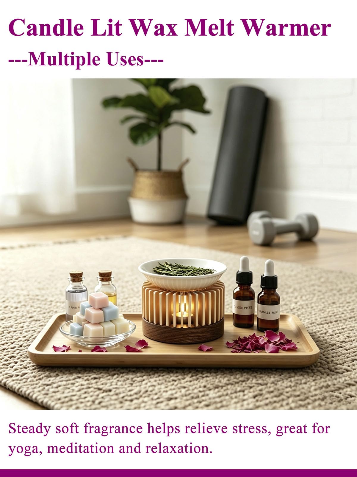 Oil Burner Wax Melt Warmer Tea Light Holder Candlelight Shadow Gift