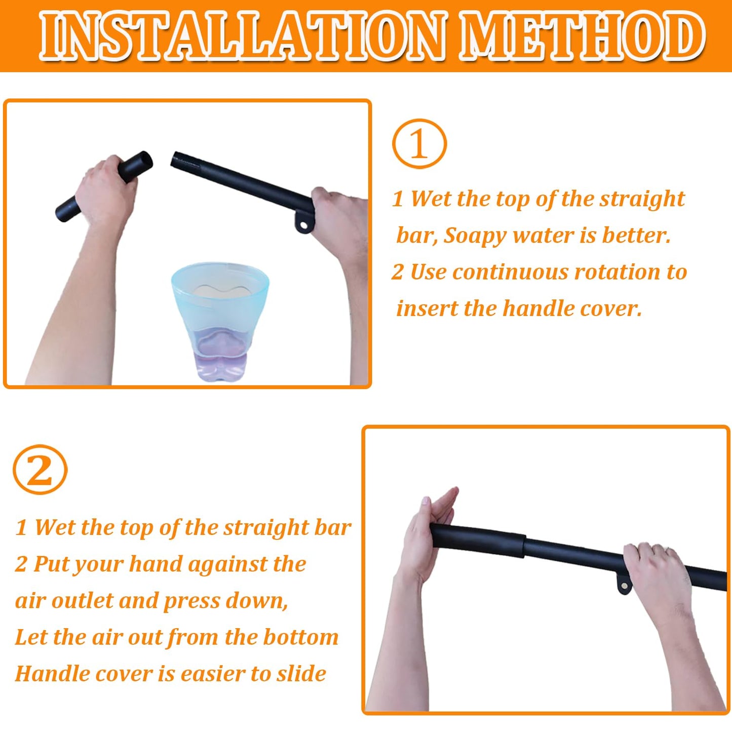 Taeku Foam Handle Grip Covers, 1 Pair Anti-Slip NPVC Tubing Sleeves Comfort Grip for Fitness Equipment, Garden Tools, Stroller Handles 7in