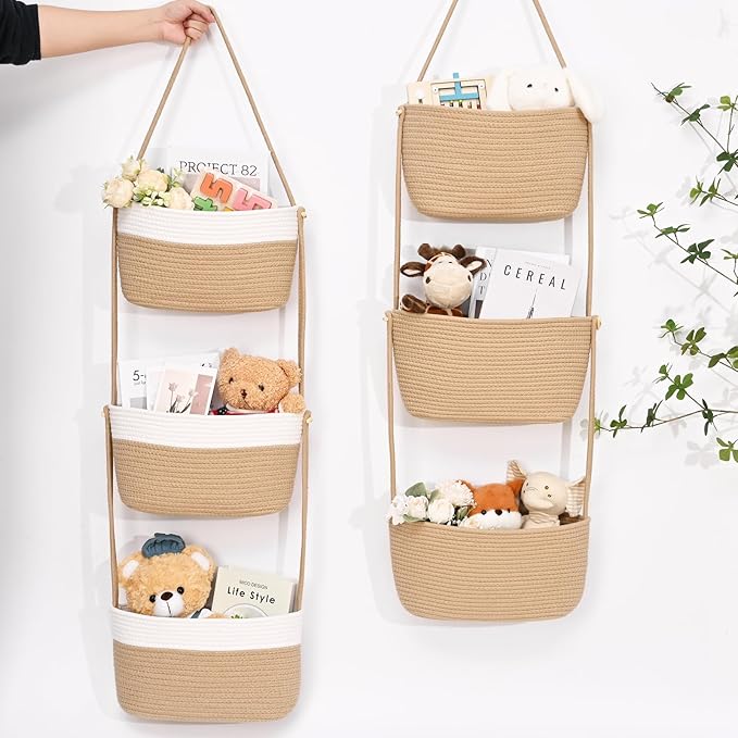 Hanging Basket, 3-Tier Wall Baskets, Over the Door Organizer