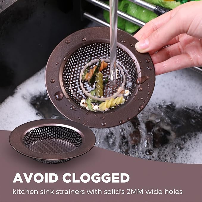 Mudder 3 Pcs Kitchen Sink Drain Strainer and Stopper Stainless Steel Garbage