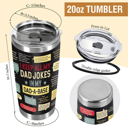 Ulrhpc Christmas Gifts for Dad Men：Dad Joke 20oz Tumbler Birthday Gifts for Dad Men Adults Grandpa Husband Stepfather Present Decorations on Fathers Day Christmas Thankgiving