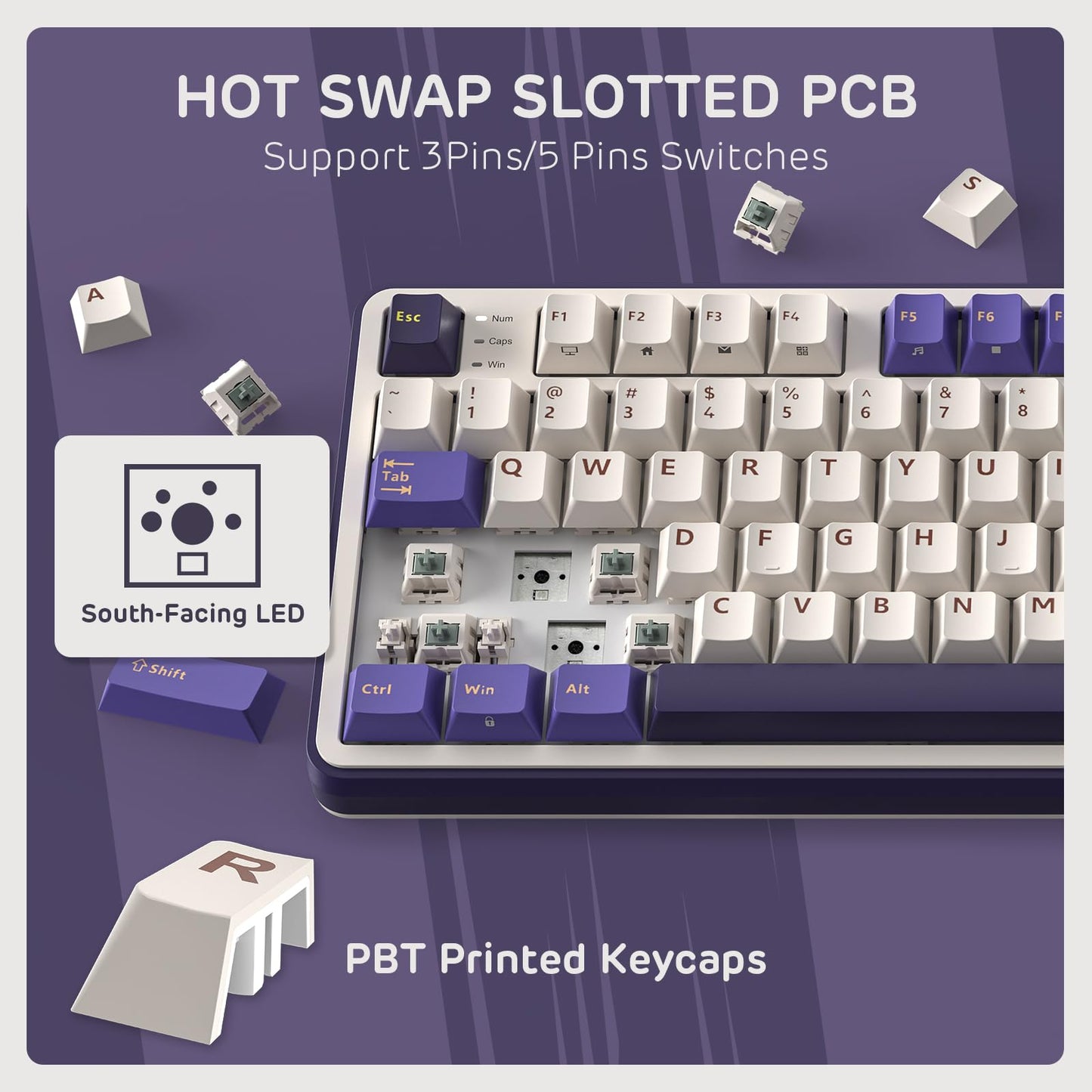 RK ROYAL KLUDGE S98 Mechanical Keyboard w/Smart Display & Knob, Top Mount 96% Wireless Mechanical Keyboard BT/2.4G/USB-C, Hot Swappable, Software Support, Creamy Sounding, 98 Keys