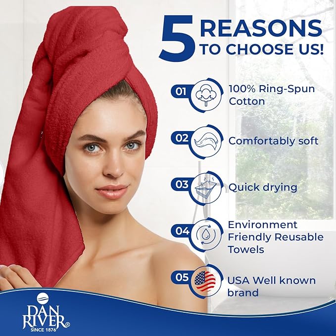 DAN RIVER 8 PC Luxury Bath Towels