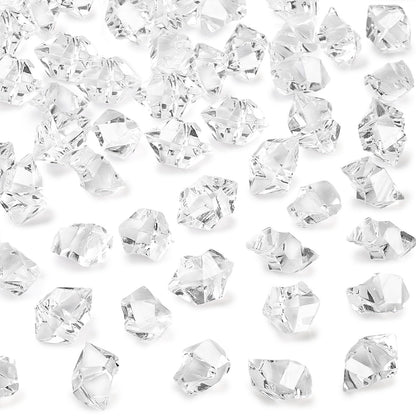 DomeStar Fake Ice, 150PCS Fake Diamonds, Plastic Diamonds Acrylic Rocks Vase Fillers for Centerpieces Wedding Party Table Scatter Food Display