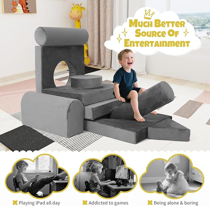 Modular Kids Play Sofa Multifunctional Kids Sofa Convertible Foam Floor Mat