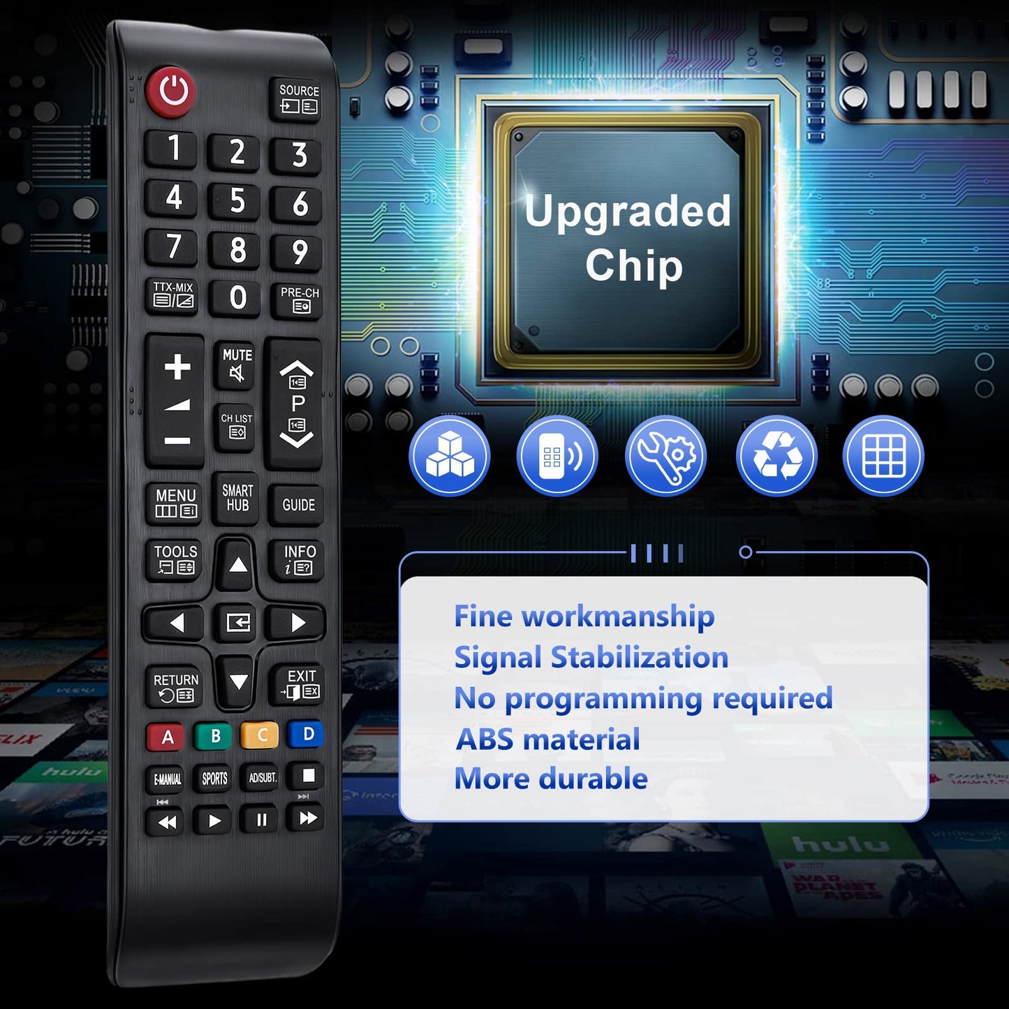 Replacement for Samsung TV Remote,Universal for Samsung Smart TV Remote Controls,with Teletext Button