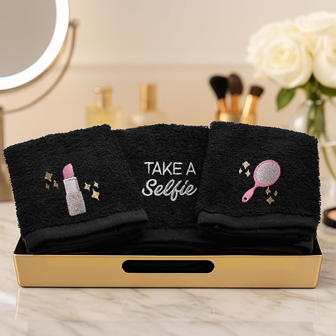 DAN River Black Makeup Towels