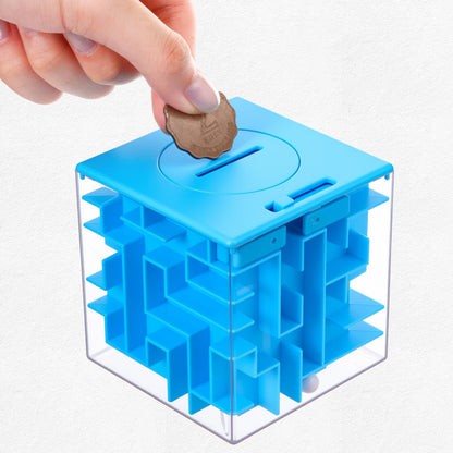 Patelai 2 Pieces 3.03 Inch Money Holder Maze Puzzle Gift Box, Christmas Money Gift Holder Box Fun Maze Puzzle Brain Teasers for Adults (Red, Blue)