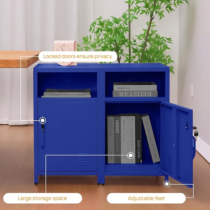 ALBAD Compact Metal Nightstand