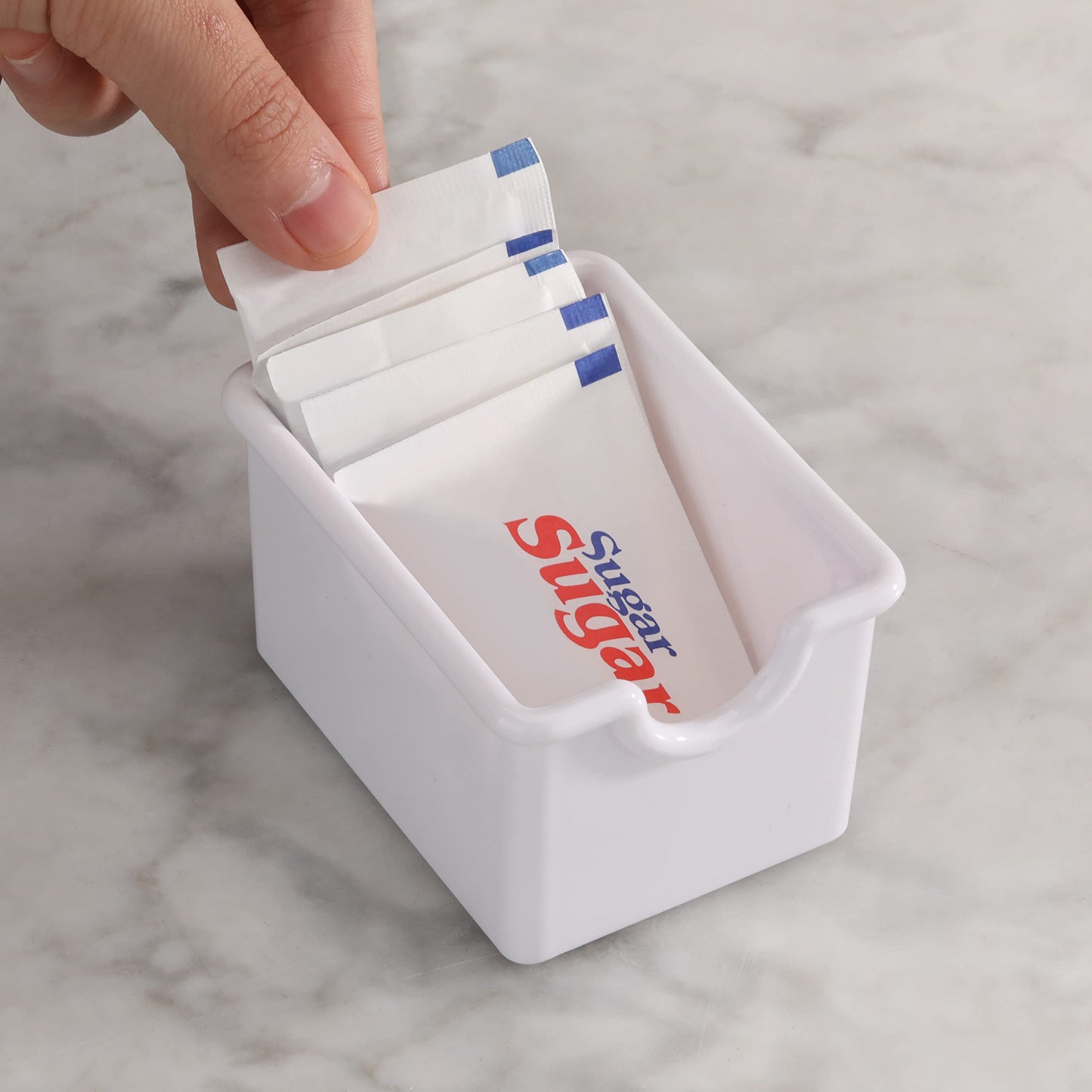 New Star Foodservice Restaurant Grade Plastic Sugar Packet Holder, White, Set of 12