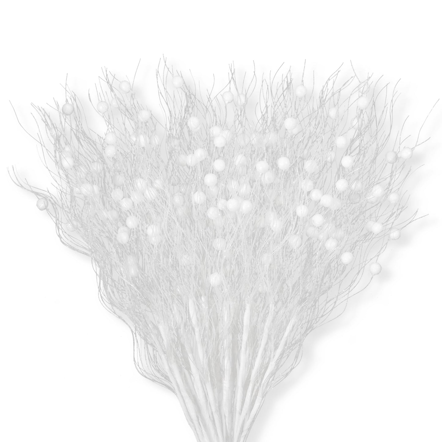 KI Store White Christmas Tree Picks Sprays Set of 20 Glittered Twigs Decor for Christmas Tree Decoration Wreath Garland Floral Arrangement