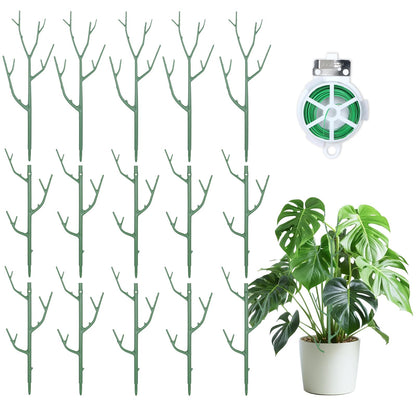 Obralitic 15 Pack Stackable Plant Support Stakes, Versatile Garden Trellis for Climbing & Vining Plants, Sturdy Reusable Plant Poles for Indoor & Outdoor Potted Plants, Monstera, Pothos, Philodendron