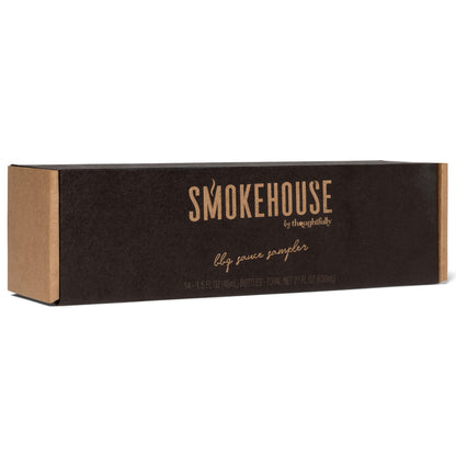 Smokehouse by Thoughtfully, Gourmet BBQ Sauce Sampler Variety Pack in Glass Bottles, Vegan and Vegetarian, Flavors Range from Full-Bodied Pitmaster Classics to Foodie-Inspired Creations, Pack of 14