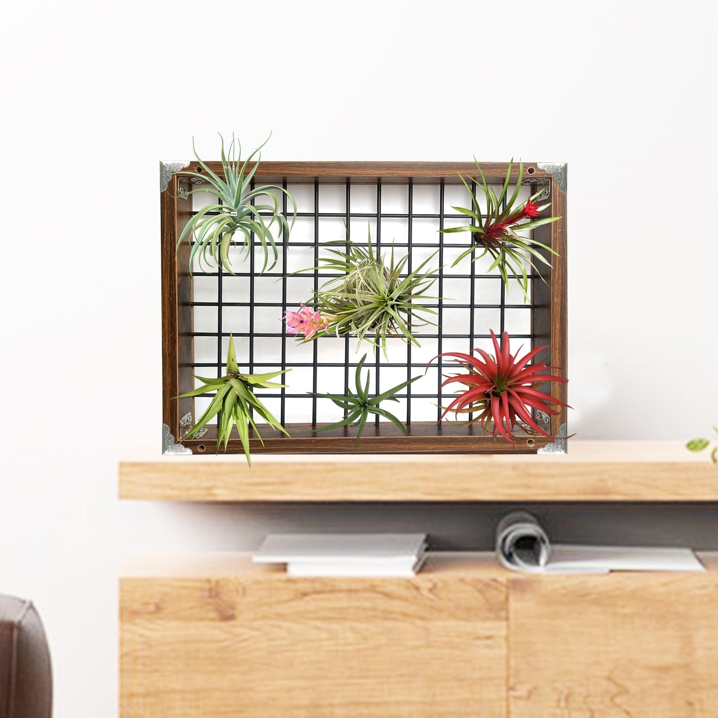 Lilybud--lily Plant Hanger Indoor Outdoor, 16" Large Hanging Planters for Indoor Plants Hanging Plant Holder Wood Metal Hanging Plant Shelf Large Hanging Baskets for Plants Outdoor Window Ceiling