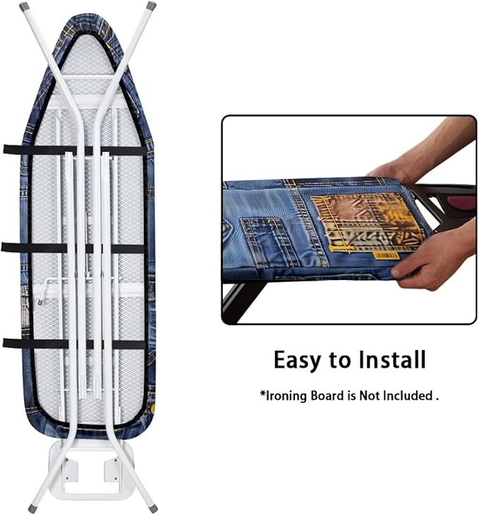 Jeans Pattern Ironing Board Cover Resist Scorching Extra Wide Ironing Board