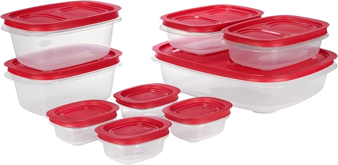 Rubbermaid EasyStore Large Containers, 18-Piece Set, Food Storage Containers