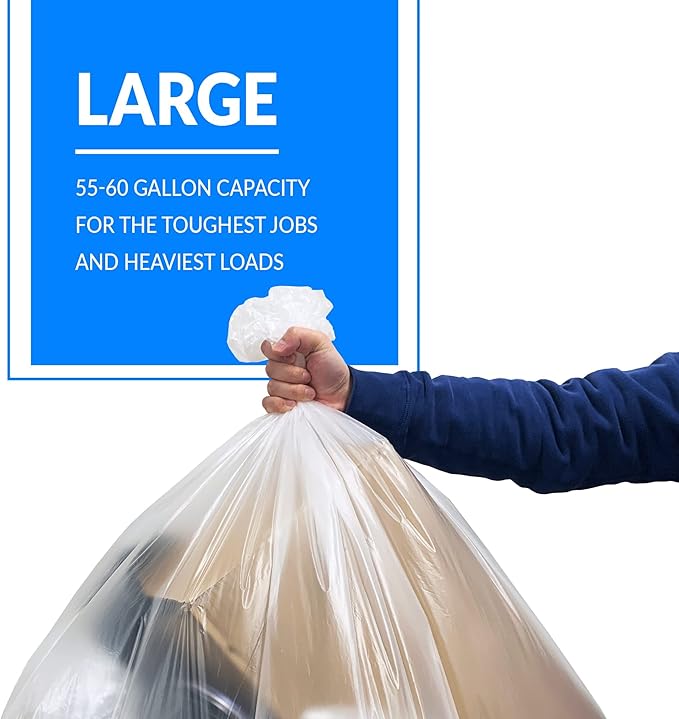 Reli. SuperValue 55-60 Gallon Trash Bags | 50 Count | Made in USA | Heavy Duty