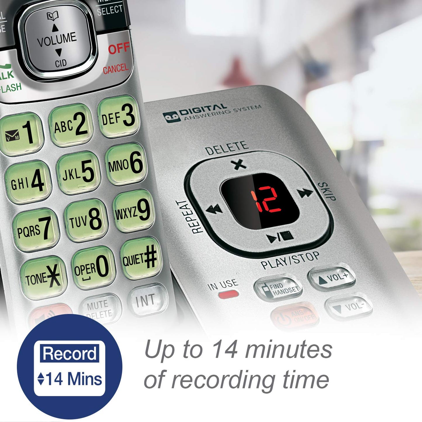VTech CS6719-2 2-Handset Cordless Phone with Caller ID/Call Waiting, Handset Intercom & Backlit Display/Keypad, Silver