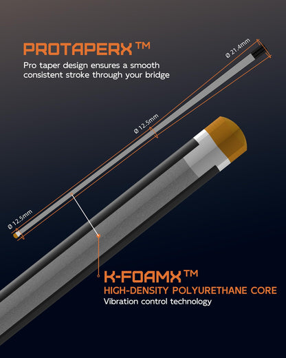 KONLLEN 2.0 Carbon Fiber Pool Cue with Professional Taper | Low Deflection Billiard Stick | Ultra-Smooth Shaft for Adult & League Players