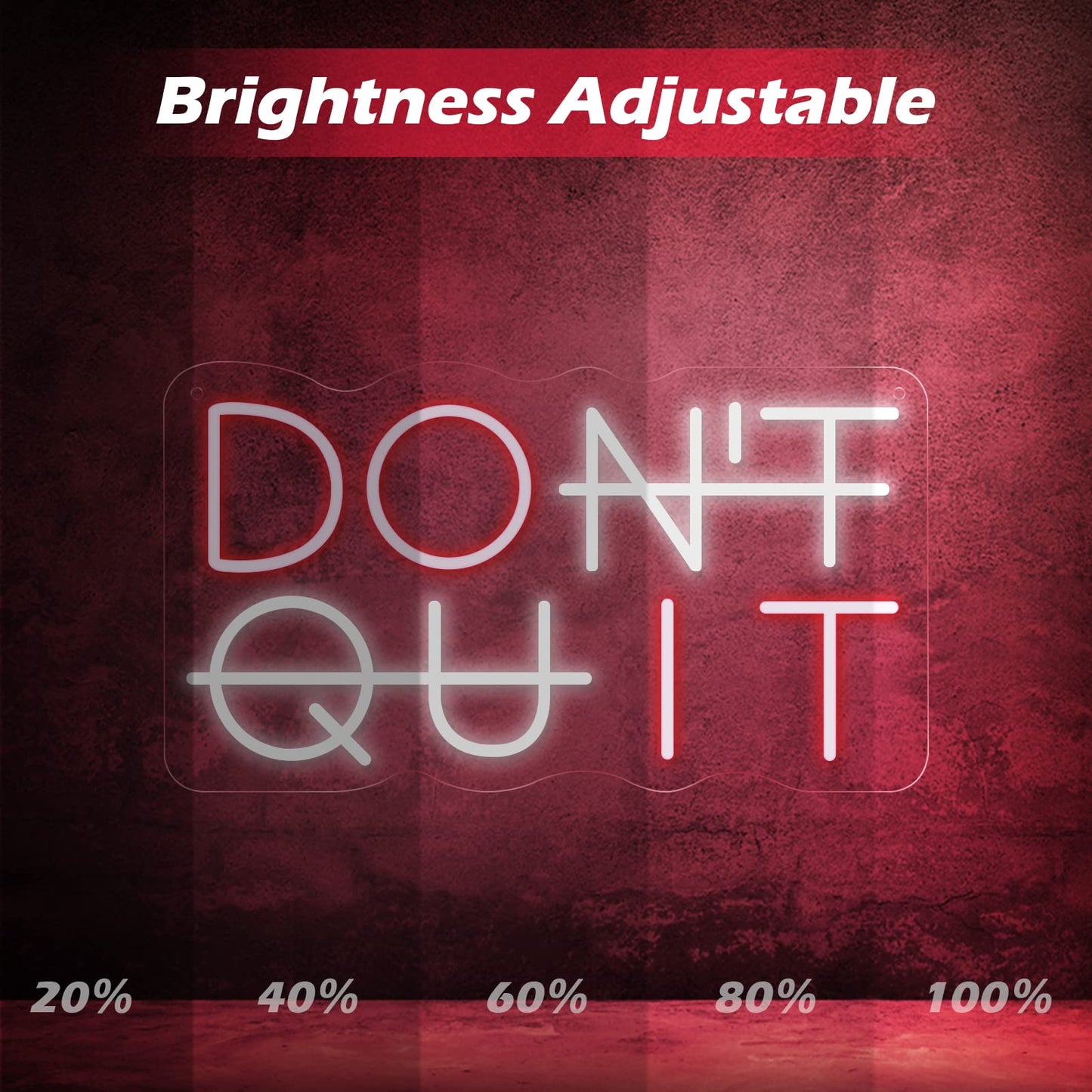 YIKBIK Don't Quit Neon Sign for Wall Decor, DO IT Neon Lights Party Decorations, USB Powered Switch LED Neon Lights Adjustable for Office, Gym, Man Cave, Gamer Room Decor