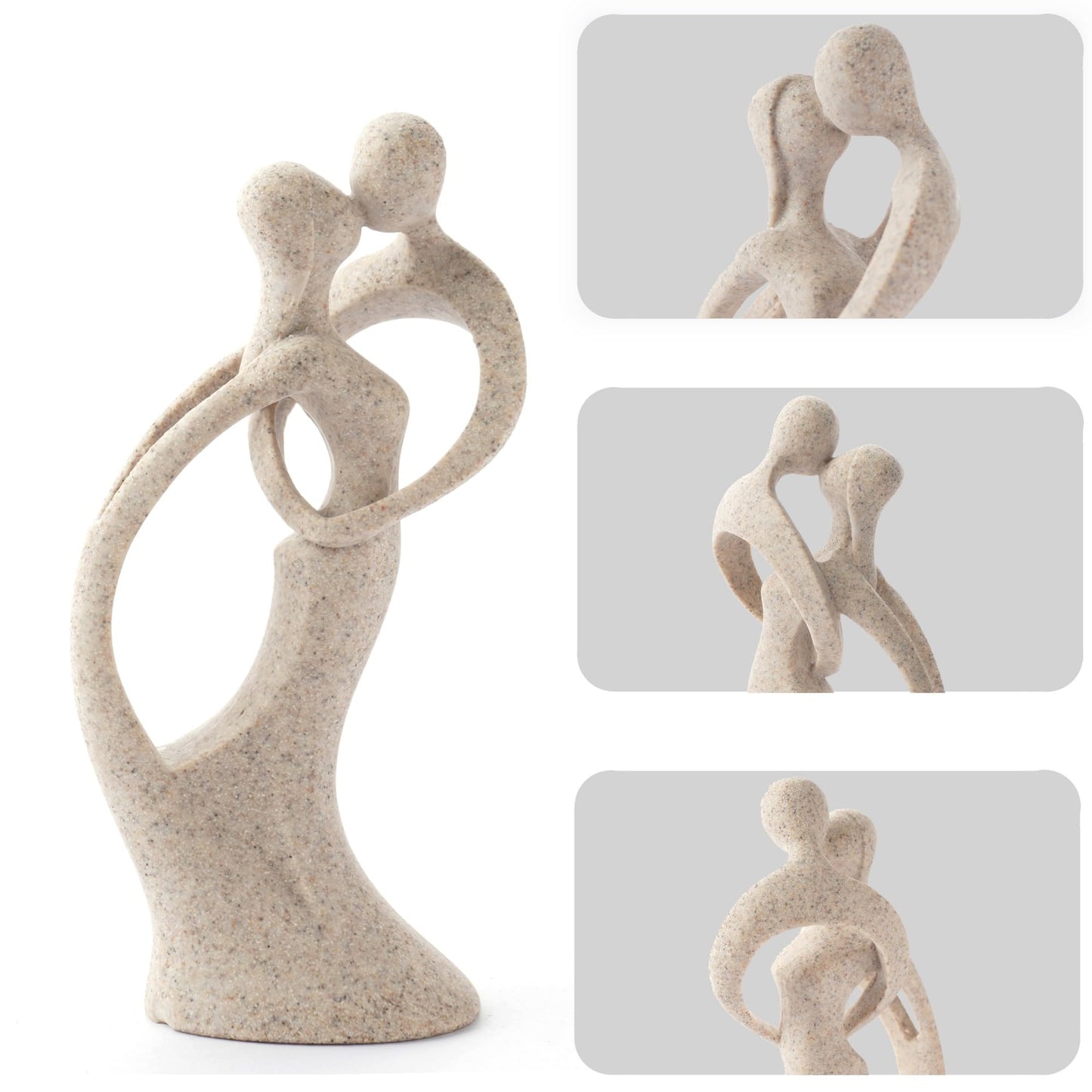 OWADAR Modern Abstract Couple Statue, Kissing Lovers Sculpture Figurine for Home Decor Living Room Bedroom Bookshelf Office, Gift for Wedding Anniversaries, Love Decor Ornament for Couple Valentines