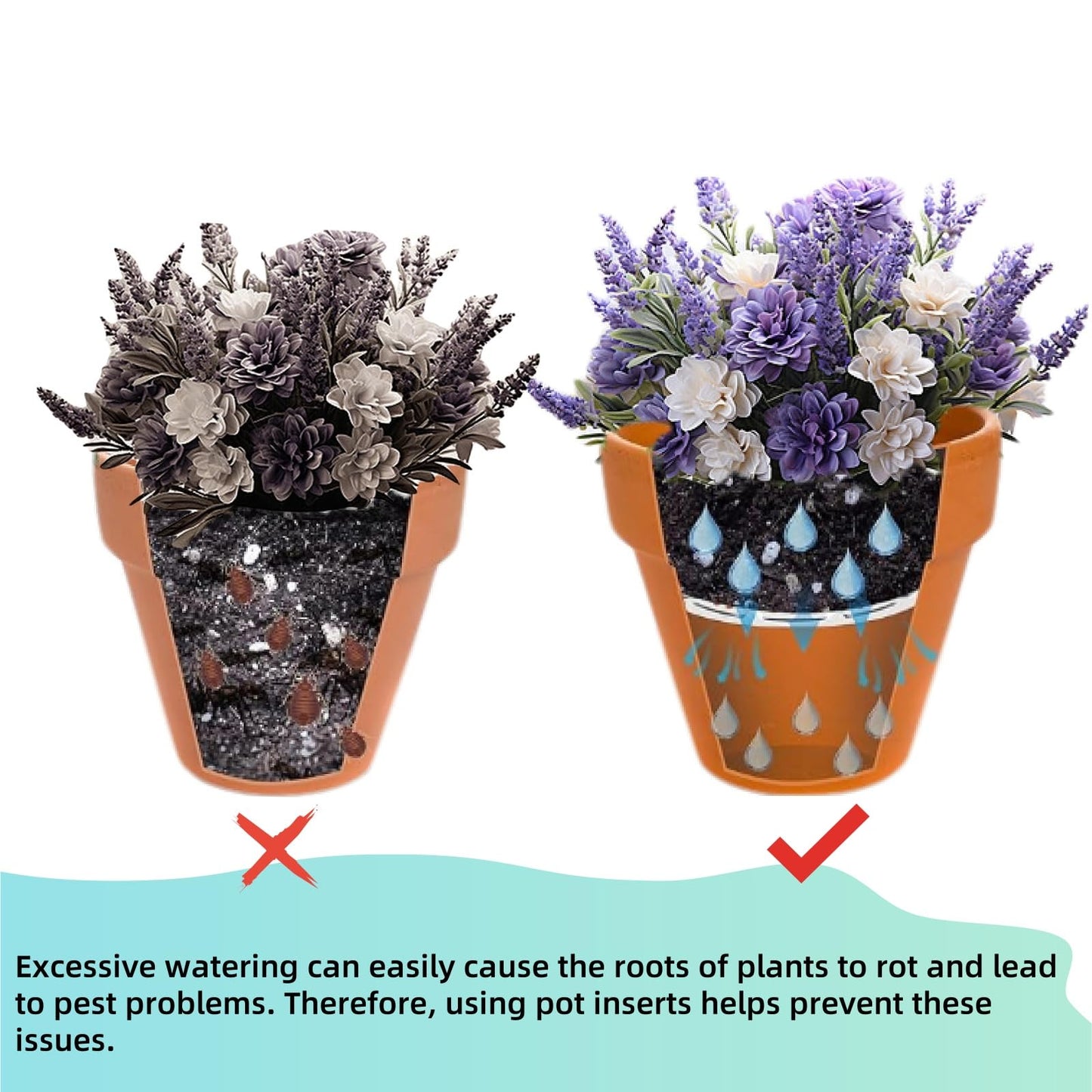 Neuqiho 3-Size Stainless Steel Planter Inserts 6-Pack, Plant Risers for Pots with Drainage Holes, Save Soil Lightweight Filler for Large Outdoor and Indoor Planters