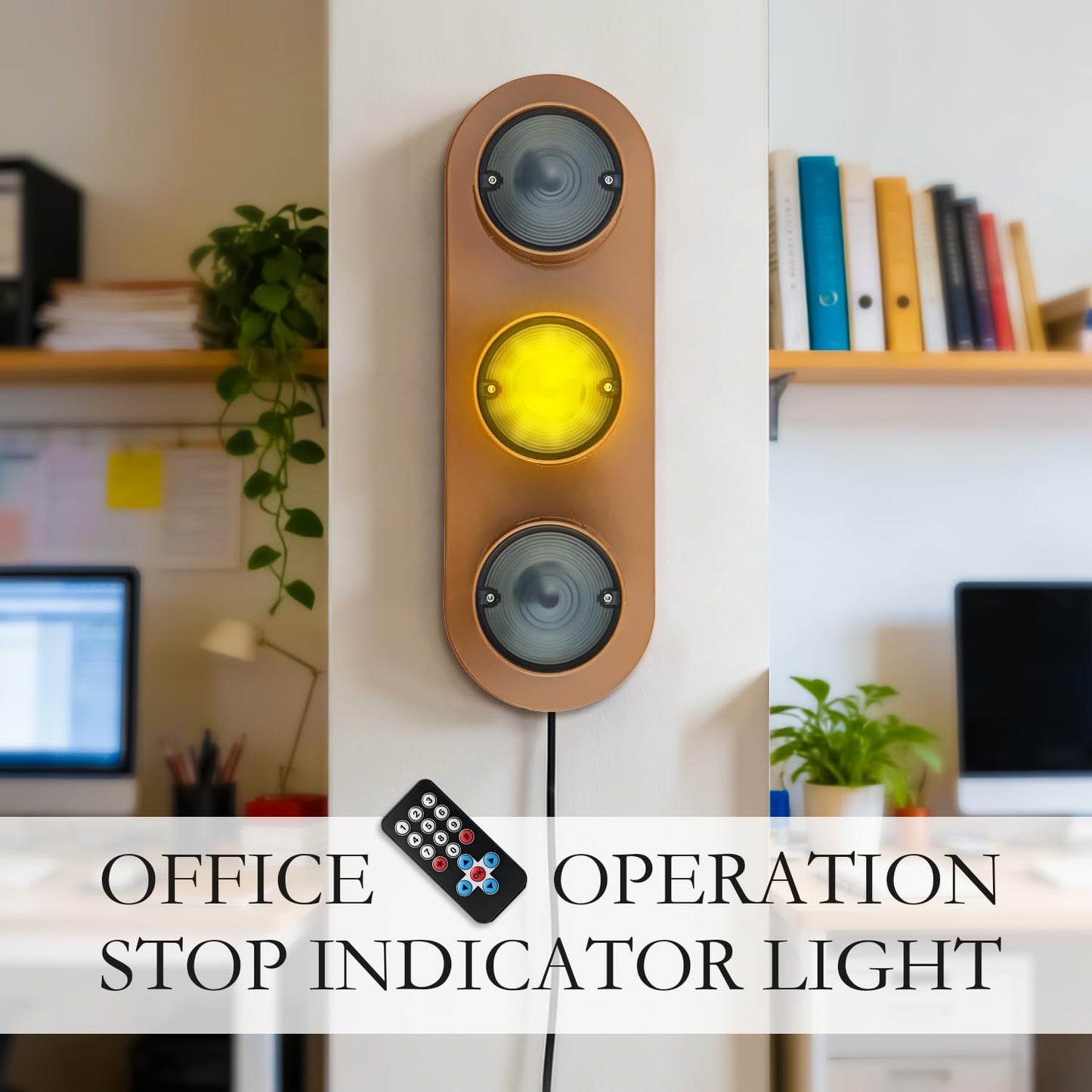 BTBEMO Traffic Light Lamp with Remote Control 12+ Mode Sequences LED Lights Lamp Decor, Stop Light Wall Lamp for Bedroom, Living Room, Club, Bar (Black)