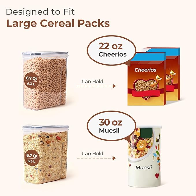 ComSaf Cereal Storage Containers Set – Airtight Food Storage