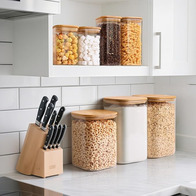 ComSaf 2Pcs Large Glass Storage Containers