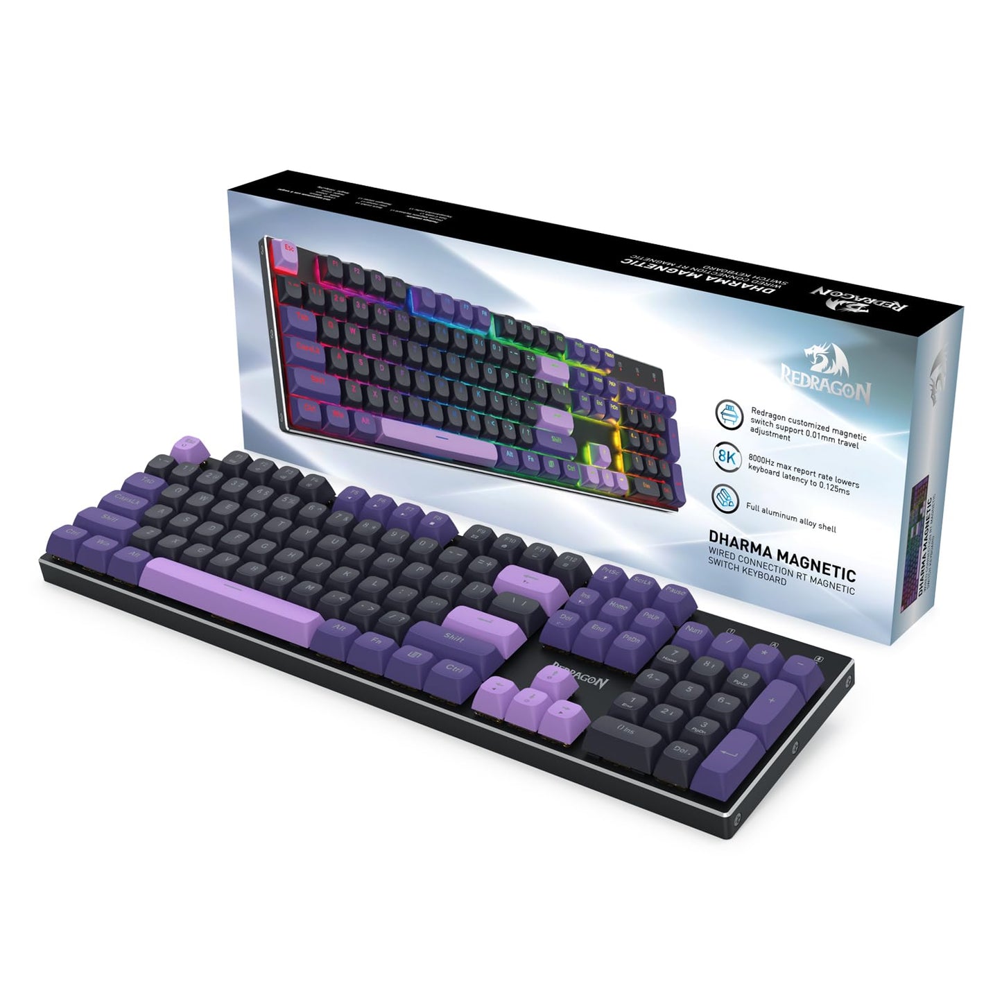 Redragon K556 PRO Upgraded Wireless RGB Gaming Keyboard, BT/2.4Ghz Tri-Mode Aluminum Mechanical Keyboard w/No-Lag Connection, Hot-Swap Linear Quiet Red Switch