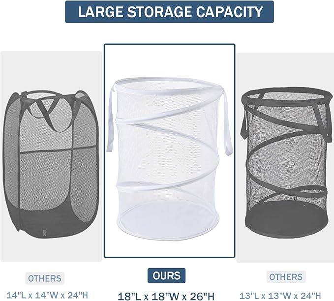 Seiritex Mesh Popup Laundry Hamper 115L Collapsible Laundry Basket Extra Large